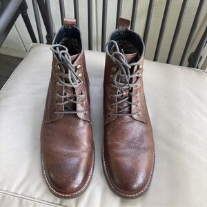 Ben Sherman Chestnut Leather Lace-Up Boots